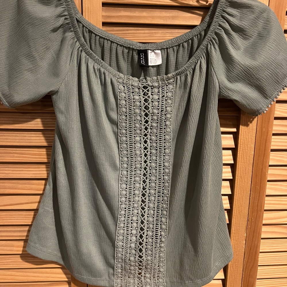 Divided Sage Green Puff Sleeve Blouse